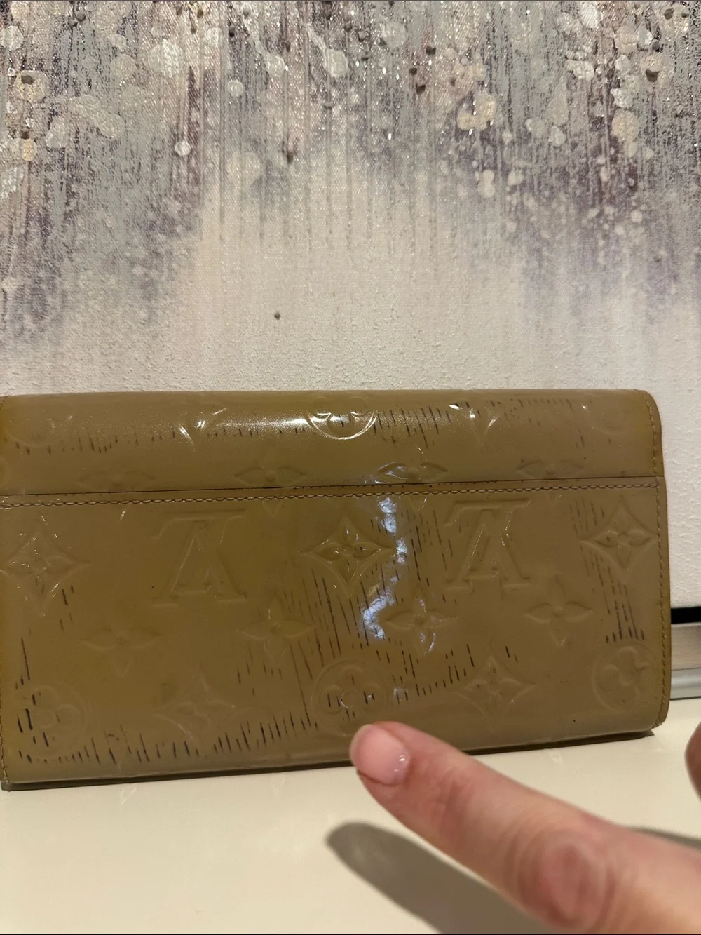 Louis Vuitton Taupe Vernis Patent Envelope Wallet - Picture 3 of 8